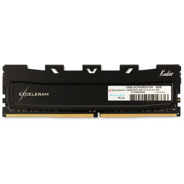 Модуль пам'яті для комп'ютера DDR4 8GB 2400 MHz Black Kudos eXceleram (EKBLACK4082415A) - зображення 1