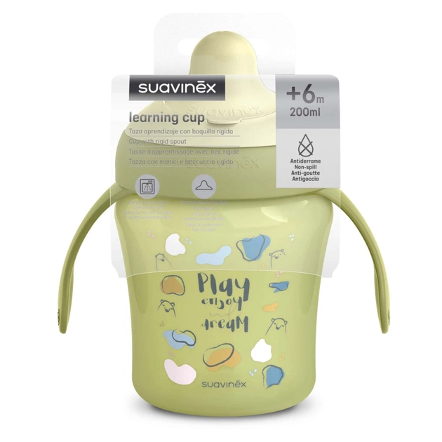 Поїльник-непроливайка Suavinex Bear Family чашка з носиком, 200 мл,+6 міс. зелена (402643) - picture 4