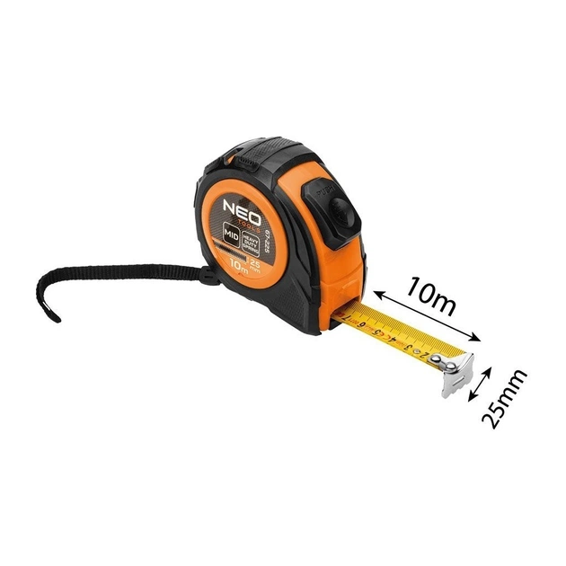 Рулетка Neo Tools 10мx25мм, з фіксатором змотування (67-225) - picture 6