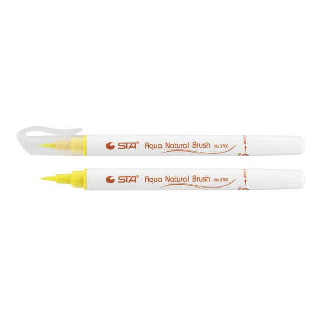 Художественный маркер STA кисточка акварельная AQUA NATURAL BRUSH 3700, светло желтый (STA3700-2) - изображение 1