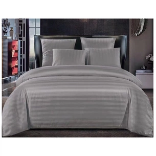 Постільна білизна ШЕМ Страйп-Сатин Темно-сіра двоспальна 180 х 220 (1,8 Страйп-Сатин Темно_Сірий) зображення 1