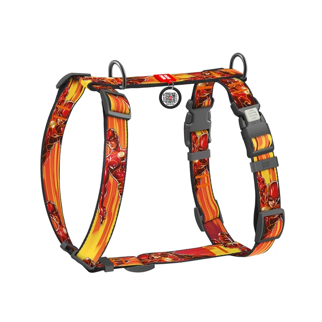 Шлея для собак WAUDOG Nylon H-подібна з QR-паспортом "Швидкість Флеша", пластиковий фастекс L (345-1080) - зображення 1