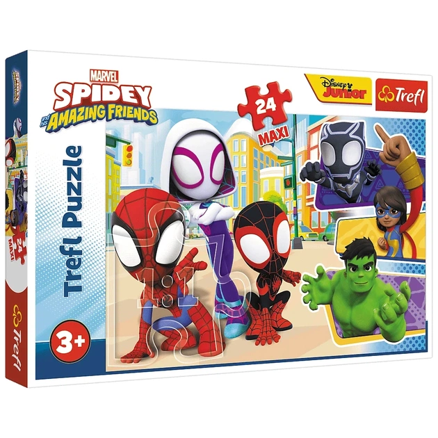 Пазл Trefl Maxi Spiderman Спайді та його друзі 24 елемента (5900511143485) - зображення 1
