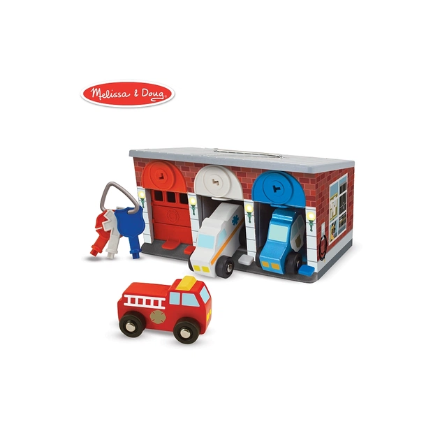 Ігровий набір Melissa&Doug Дерев'яний гараж рятувальних машин з ключами (MD4607) - picture 5