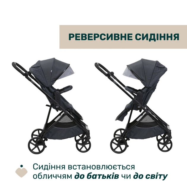 Коляска Chicco 2 в 1 Seety сіра (2900990869008) (87097.53.01) - зображення 8