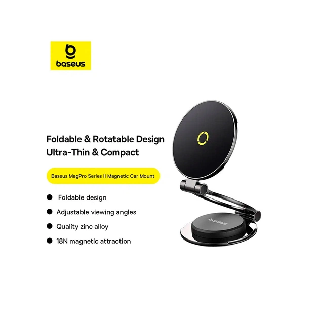 Універсальний автотримач Baseus MagPro Series II Magnetic Car Mount Stick-on Version Cosmic Black (C40172900121-00) - picture 9