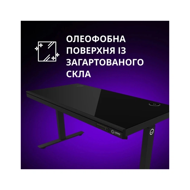 Комп'ютерний стіл Lorgar PRO 80G Glass Black (LRG-DP80G) - picture 7