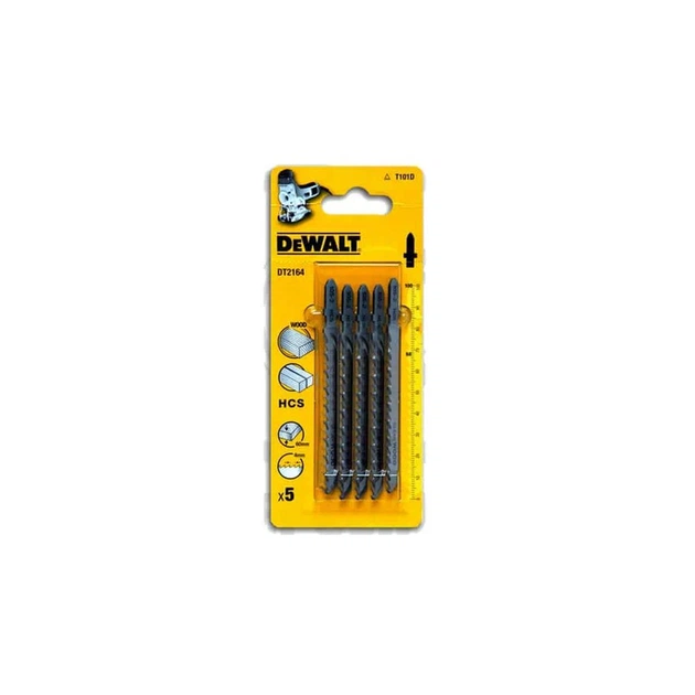 Полотно DeWALT для електролобзика, по деревині, прямий, L=100, WL=68, 4 мм, 5 шт (DT2164) - зображення 1