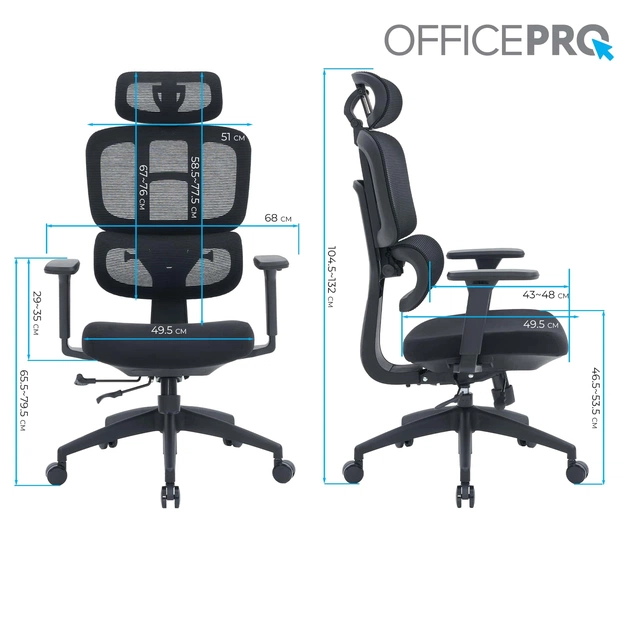 Крісло офісне OfficePro Skyline OC580-B-B-B Black - зображення 16