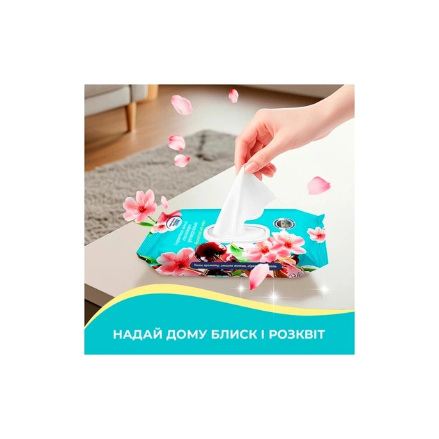 Серветки для прибирання Pani Blysk Вологі універсальні Східна таємниця 48 шт. (4823071670905) - picture 4