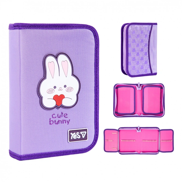 Пенал Yes твердий одинарний з двома клапанами Cute Bunny HP-04 (533740) - изображение 1