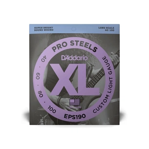 Струни для гітари D'Addario XL ProSteels Bass Custom Light (40-100) (EPS190) зображення 1