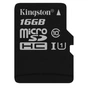 Карта пам'яті Kingston 16GB microSDHC class 10 UHS-I Canvas Select (SDCS/16GBSP) - зменшене зображення 1