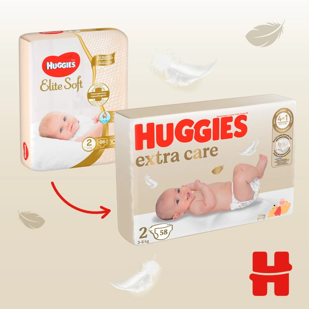 Підгузки Huggies Extra Care 2 (3-6 кг) 58 шт (5029053578071) - picture 4