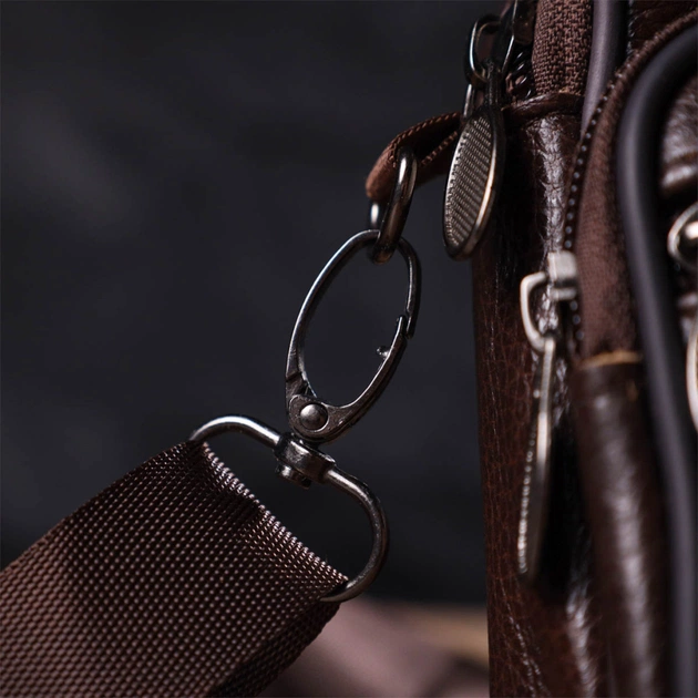 Сумка Vintage Поясна з натуральної шкіри Коричнева (21486) - зображення 10