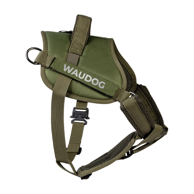 Шлея для собак WAUDOG PRO-2 світловідбивна, металевий фастекс L хакі (688331) - зображення 1