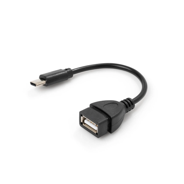 Переходник OTG USB 2.0 AF to USB-C 0.1m Vinga (VCPDCOTGTCBK) - изображение 1