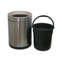 Контейнер для сміття JAH круглий без кришки з внутрішнім відром срібний металік 10 л (7039) - уменьшенное изображение 4