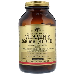 Вітамін Solgar Вітамін E 400 IU, 250 желатинових капсул (SOL-03542) зображення 1