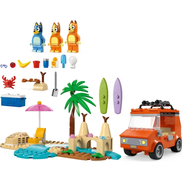 Конструктор LEGO Bluey Пляж і сімейна поїздка на автомобілі Блуї (11202) - picture 6