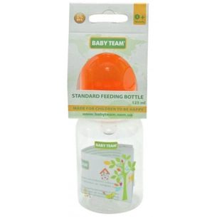 Пляшечка для годування Baby Team з силікон.соскою 125 мл 0+ помар (1400_оранжевый) зображення 1