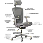 Офісне крісло Mealux Q1 Air Grey (HF-Q1 M/G) - зменшене зображення 10
