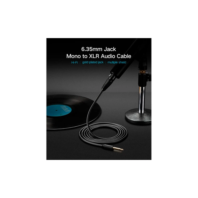 Кабель мультимедійний 6.35mm M to XLR F 2.0m AV131 black Ugreen (20719) - picture 3