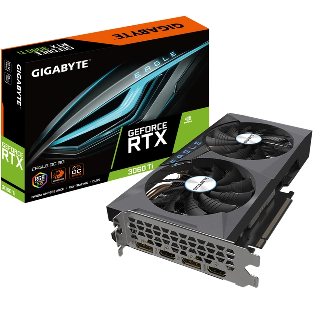 Відеокарта GIGABYTE GeForce RTX3060Ti 8Gb EAGLE OC 2.0 LHR (GV-N306TEAGLE OC-8GD 2.0) - изображение 1