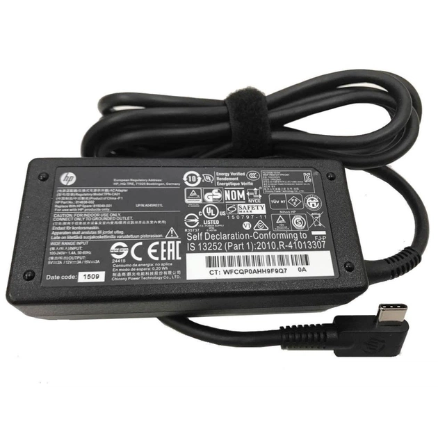 Блок питания к ноутбуку HP 45W 15V, Type-C (TPN-CA01 / A40255) - изображение 1