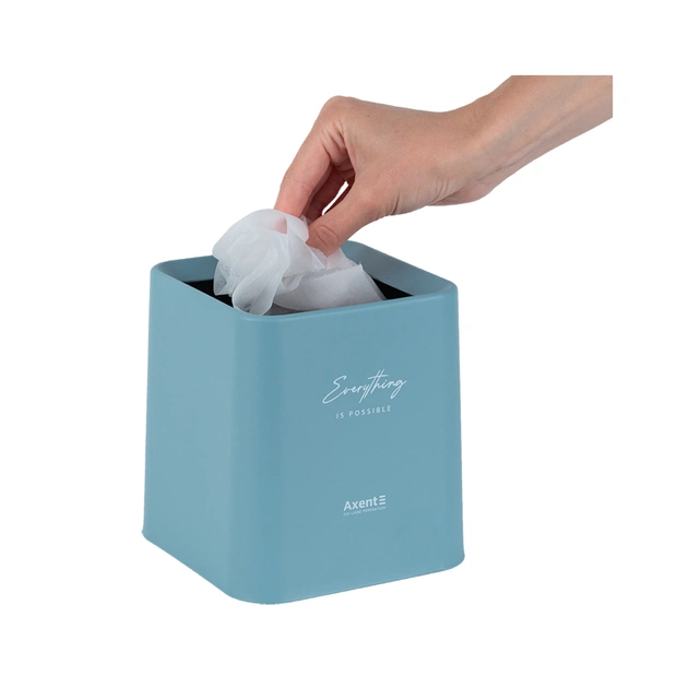 Кошик для паперів Axent Настільний контейнер для сміття, квадратний, блакитний (2132-07-A) - picture 4