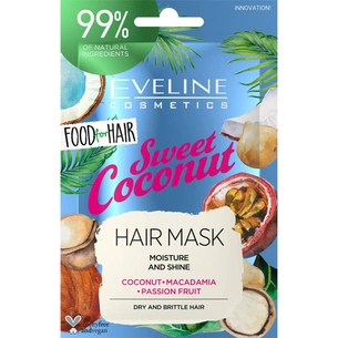 Маска для волосся Eveline Cosmetics Food For Hair Sweet Coconut 20 мл (5903416002567) зображення 1