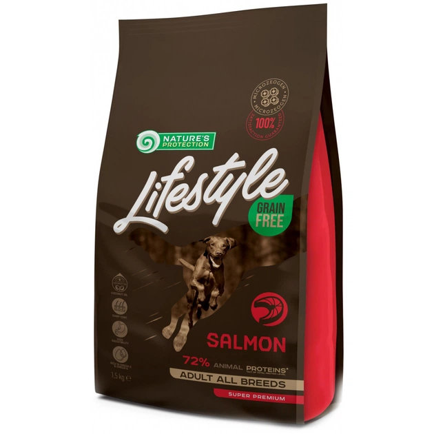 Сухой корм для собак Nature's Protection Lifestyle Grain Free Salmon Adult All Breeds 1.5 к (NPLS45677) - изображение 1