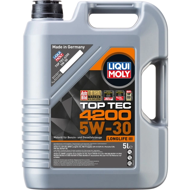 Моторное масло Liqui Moly Top Tec 4200 SAE 5W-30 5л. (8973) - изображение 1