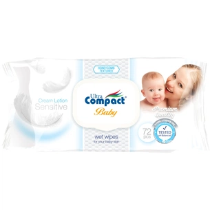 Дитячі вологі серветки Ultra Compact з клапаном 72 шт (8697420531522) зображення 1