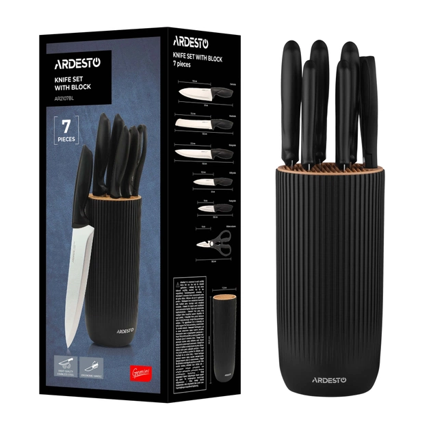 Набір ножів Ardesto Gemini 7 предметів, чорний (AR2107BL) - picture 12