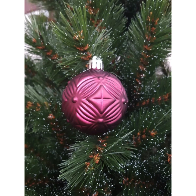 Ялинкова іграшка Chomik пластикові кульки компл. 16 шт, 6см, бордо (5900779853140_3) - picture 7