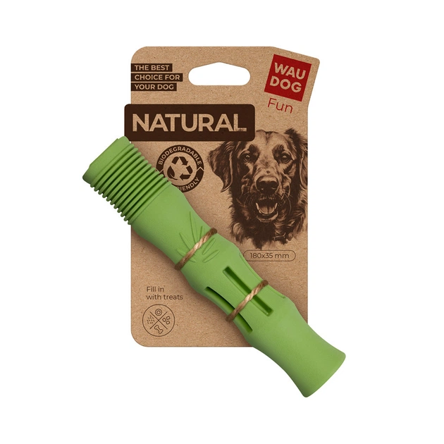 Іграшка для собак WAUDOG Fun Natural Палиця 18 см зелена (621118) - зображення 1