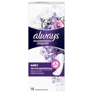 Щоденні прокладки Always Непомітний Захист Екстраподовжені Single 18 шт (8001841009513) зображення 1