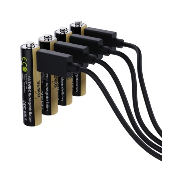 Аккумулятор Verico AAA USB Type-C 750mAh/1125mWh-1.5V Li-ion 4шт./уп. (Loop Energy PRO) (1UDBT-A7WEAC-NN) - изображение 4