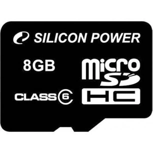 Карта пам'яті Silicon Power 8Gb microSDHC class 6 (SP008GBSTH006V10) зображення 1