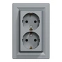 Розетка Schneider Electric ASFORA із заземленням подвійна сталь 16А (EPH9900162) - уменьшенное изображение 1