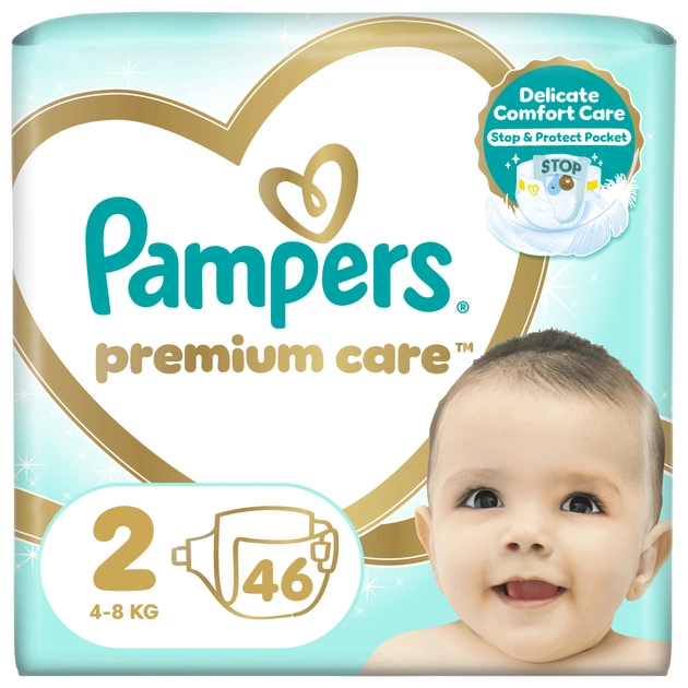 Підгузки Pampers Premium Care Розмір 2 (4-8 кг) 46 шт (8001841104799) - зображення 1