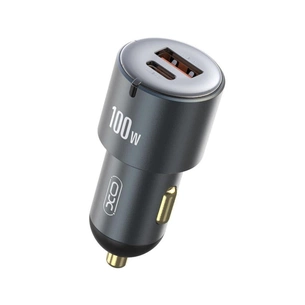 Зарядний пристрій XO CC47 1 USB 65W + 1 Type-C PD 35W (100W) Black (XO-CC47-BK) зображення 1