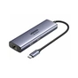 Концентратор Ugreen USB-C 6-in-1 2xUSB-A + 1xUSB-C PD100W + DisplayPort 4K60Hz + 1xRJ45 1000Mbps black (75643) - зменшене зображення 1