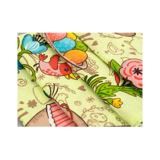 Рушник Руно Набір вафельних Великодні Зайчики з писанкою салатовий 45х60 см 3 шт (710Т_Великодні Зайчики з писанкою салатовий) - picture 4