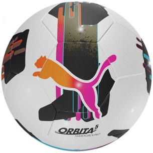 М'яч футбольний Puma Orbita 5 TB Hardground 084329-01 білий, чорний, рожевий 5 (4067981499809) зображення 1