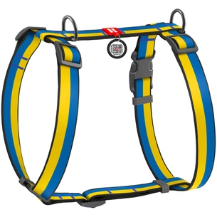 Шлея для собак WAUDOG Nylon з QR паспортом анатомічна H-подібна "Colors of freedom" L (5160-4020) зображення 1
