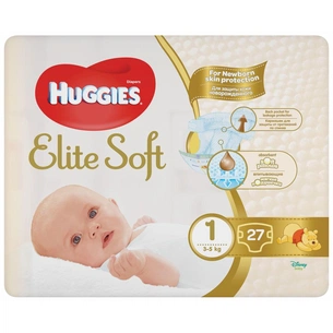 Підгузки Huggies Elite Soft 1 Small 27 шт (5029053545479) зображення 1