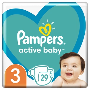 Підгузки Pampers Active Baby Midi Розмір 3 (6-10 кг) 29 шт (8001841630762) зображення 1