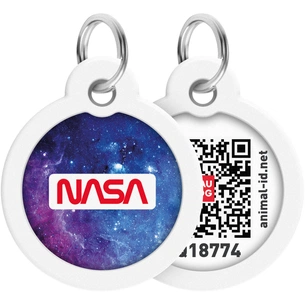 Адресник для тварин WAUDOG Smart ID з QR паспортом "NASA21", коло 30 мм (230-0148) зображення 1